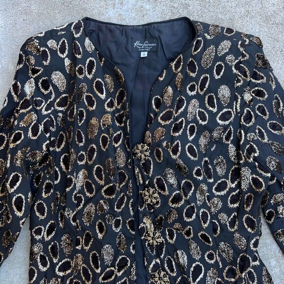 Karen Lawrence Vintage 1980s Metallic Jacket size 8 - Picture 2 of 9